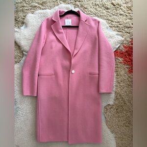 Sandro Single-Button Wool Coat in Bubblegum Pink